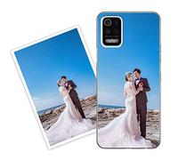 Sunrive Personalizzate Cover compatibile con LG K52 personalizzabile con Foto Testi Frase Logo Disegni e Grafiche Personalizzata, assorbimento degli urti morbido TPU trasparente