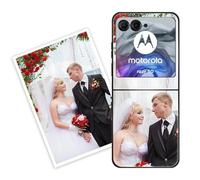 Sunrive Personalizzate Cover compatibile con Motorola Razr 50/Razr 2024 personalizzabile con Foto Testi Frase Logo Disegni e Grafiche Personalizzata, Bordo TPU + Design in Acrilico Posteriore