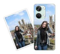 Sunrive Personalizzate Cover compatibile con OnePlus Nord 3 personalizzabile con Foto Testi Frase Logo Disegni e Grafiche Personalizzata, assorbimento degli urti morbido TPU trasparente