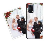 Sunrive Personalizzate Cover compatibile con OPPO A95 4G/F19/Reno6 Lite personalizzabile con Foto Testi Frase Logo Disegni e Grafiche Personalizzata, Bordo TPU + Design in Vetro Temperato Posteriore