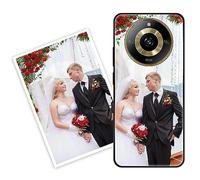 Sunrive Personalizzate Cover compatibile con realme 11 Pro+ personalizzabile con Foto Testi Frase Logo Disegni e Grafiche Personalizzata, Bordo TPU + Design in Vetro Temperato Posteriore