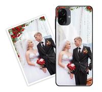Sunrive Personalizzate Cover compatibile con Samsung Galaxy A07 personalizzabile con Foto Testi Frase Logo Disegni e Grafiche Personalizzata, Bordo TPU + Design in Vetro Temperato Posteriore