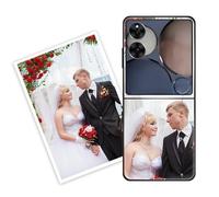 Sunrive Personalizzate Cover compatibile con Xiaomi Mix Flip personalizzabile con Foto Testi Frase Logo Disegni e Grafiche Personalizzata, Bordo TPU + Design in Acrilico Posteriore