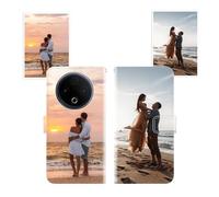 Sunrive Personalizzate Pelle Cover compatibile con Vivo Y500 personalizzabile con Foto Testi Frase Logo e Grafiche Personalizzata, cordino per cellulare universale