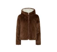 Suns giubbino reversibile in nylon ed ecopelliccia panna marrone L