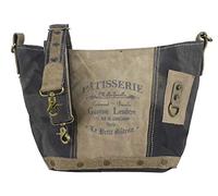 Sunsa Borsa a tracolla da donna in tela con cuoio, grande borsa a tracolla vintage, borsa a tracolla, idee regalo per donne/ragazze prodotti sostenibili 52215, beige., 31-39x24x11 cm, Rétro