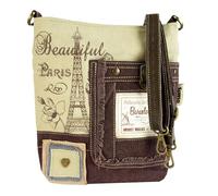 Sunsa Borsa a tracolla da donna in tela e pelle, borsa media con stampa di Parigi vintage borsa a tracolla borsa a tracolla borsa da donna bella idea regalo per donne