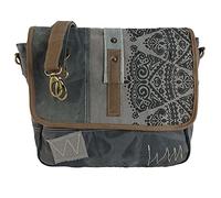 Sunsa Borsa a tracolla da donna in tela grigia, grande borsa a tracolla per donne/ragazze, prodotti sostenibili 52508, grigio., 34x29x12 cm, Rétro