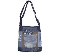 Sunsa - Borsa a tracolla da donna, piccola borsa in tela, con jeans e pelle, design vintage, per adolescenti, pratica