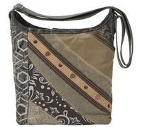 Sunsa Borsa da donna Borsa a tracolla in tela/tela e cuoio, borsa hobo borsa media in stile vintage patchwork borsa da donna borsa crossbody come idea regalo per donne