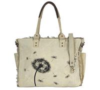 Sunsa Borsa da donna grande borsa XXL in tela e cuoio, borsa da spiaggia sostenibile con cerniera e stella. Borsa a tracolla vintage come idea regalo per le donne, beige., 46x35x13cm