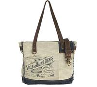 Sunsa Borsa da donna XXL Shopper Tela/Tela & Pelle Vintage Stile Retro Borsa Grande Borsa a Tracolla Borsa a Tracolla come Regalo per Donna, beige., 39x 32 x11 cm