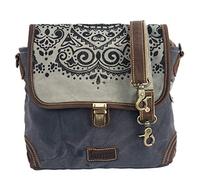 Sunsa Borsa in Tela, Messenger, a Tracolla - Piccola Borsa Idea Regalo Donna/Ragazza - Nero/Grigio, Grigio/Nero - 31x21x8 cm, Rétro