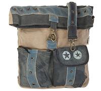 Sunsa Borse.Borsa a Tracolla Borsa Donna Borsa Borsa Donna con Molti Scomparti Frontali Grande Borsa in Tela e Pelle Vintage Borsa Unisex Regalo per Lui, grigio/marrone., 40x45x7 cm, Retro Vintage