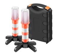 SUNSBELL 2 Pezzi/Set Luce Stroboscopica LED Road Flare, Emergenza Triangolo Auto sul Bordo della Strada Lampeggiante Kit, Luci Stroboscopiche di Sicurezza Avvertimento Faro per Segnalazioni Stradali