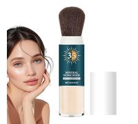 Sunscreen Powder with Brush, Finishing Makeup Powder, 1.06x1.06x4.45 Inches Sun Protection Long Lasting Matte Effect, Oil Control Face Foundation for Ladies Women and Travel