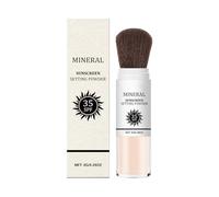 Sunscreen Setting Powder, 8g Mineral Brush Powder for Face, 4.45x1.06x1.06 Inches Natural Makeup Settings, Long Lasting Oil Control, Breathable Skin Sunblock, Ideal to Women Adults, Beach, Travel Use