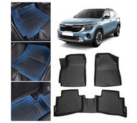 Sunsdrew Tappetini per auto per Kia Seltos, 2020-2023, set di 3 tappetini anteriori e posteriori, per tutte le condizioni atmosferiche, impermeabili, resistenti, inodori, set completo di accessori Kia