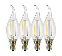 SUNSEED 4x Lampadina E14 Filamento LED 2W Colpo di Vento 250 Lumen Luce Calda 2700K