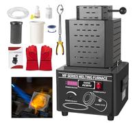 Sunseota Forno per la Fusione dell'oro a frequenza Intermedia da 1600 °C, Forno per la Fusione Rapida di Oro e Argento, Alluminio e Acciaio Inossidabile, efficiente Forno a crogiolo Black-2kg