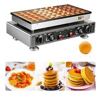 Sunseota Poffertjes Maker, 25/50 Fori, Padella per Pancake,Mini Waffle Pancake, Macchina per Mini Pancake Olandese,Mini pancakeper Cucina Commerciale, Feste, Evento 50holes