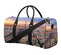 Sunset Aerial France Paris Borsone da viaggio per donne, uomini, ragazze e ragazzi, borse da viaggio per il fine settimana di Parigi, borsa da viaggio da 22,7 l, per sport, palestra, yoga, Colore,