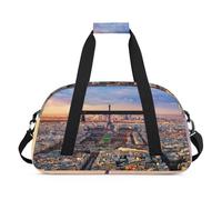 Sunset Aerial Francia Parigi Bambini Duffel Borse per Ragazze Ragazzi, Parigi Pernottamento Weekender Borsa Da Viaggio 24L Sport Palestra Duffel Bag Pratica Tote Carry Bag, Colore, (24L) UK, Organizer