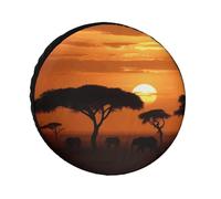 Sunset African Savanna Coperture per Pneumatici Impermeabile Anti UV Copertura per Pneumatico 26 "Single Axle Wheel Covers per RV Truck SUV Rimorchio Universale per tutte le stagioni