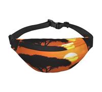 Sunset African Savanna Marsupio per uomo e donna Marsupio alla moda ovunque borsa a tracolla portafoglio marsupio con cinghia regolabile impermeabile borsa sul petto per viaggi, escursionismo sport,