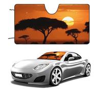 Sunset African Savanna - Parasole per parabrezza dell'auto, mantiene fresco l'interno dell'auto, 129,5 x 71,1 cm, pieghevole, protegge dai raggi UV