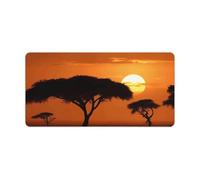 Sunset African Savanna - Tappetino per mouse da gioco, antiscivolo, per scrivania, lavoro, casa, 30 x 60 cm