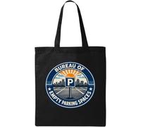 Sunset and Empty Urban Parking Lot Sign Natural Cotton Tote Bag Nero