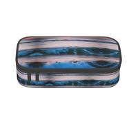 Sunset and Sunrise con onde del mare dell'oceano astuccio portapenne multifunzionale borsa portaoggetti ufficio grande capacità portapenne, Nero , Taglia unica, Organizer per borse