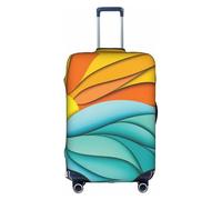 Sunset and Sunrise con onde del mare oceano copertura bagagli valigia trolley protezione elastico lavabile antigraffio misura 45-81 cm, bianco, XL