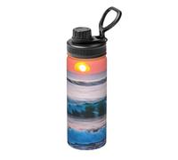 Sunset and Sunrise con stampa di onde oceaniche e mare stampa 510 g bollitore isolato in acciaio inox per sport fitness viaggi