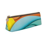 Sunset and Sunrise con stampa oceano mare triangolo borsa cancelleria in pelle -Cosmetic Bag, bianco, Taglia unica, Organizer per borse