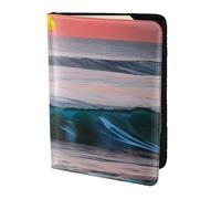Sunset and Sunrise - Porta passaporto con onde oceaniche, 14 cm, accessori da viaggio
