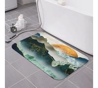 Sunset Artistic Abstraction Green Mountains Tappetino da bagno Terra di diatomee Tappetino da a super assorbente Asciugatura rapida, antiscivolo Tappetino da bagno a basso profilo Tappetino da