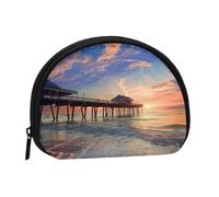 Sunset at The Beach Bridge, portamonete da donna, grazioso portamonete con cerniera