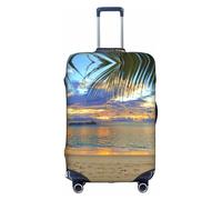 Sunset at The Beach - Copertura per valigia, trolley, elastica, lavabile, antigraffio, adatta per 45-81 cm, bianco, S