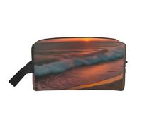 Sunset at The Beach Storage Bag Toilette Borsa Cosmetici Borsa Cancelleria Borsa Da Viaggio Borsa Da Viaggio Borsa Per La Conservazione Quotidiana, Bianco, Bianco, One Size
