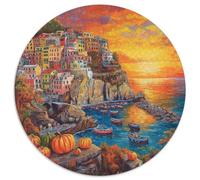 Sunset at The Harbor 1000 Pezzis Rotonda Puzzle Per Adulti Animali Di Tutto Il Mondo Per Educativo Per Adulti Puzzle Arte Idea Regalo Per Lei O Lui 1000pcs (67.5x67.5cm)