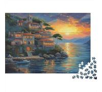 Sunset at The Harbor Adulti Puzzle 1000 Pezzi Giochi Di Puzzle Impegnativi Mini Puzzle Sostenibile Per Adulti Artwork Jigsaw Puzzle Family Game Decorazione Domestica 1000pcs (75x50cm)