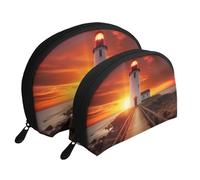 Sunset at The Seaside - Trousse da viaggio per cosmetici, 2 pezzi, portatile, da viaggio, borsa organizer per cosmetici