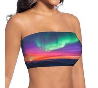 Sunset Aurora Print - Top tubolare da donna, Nero , L