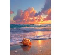 Sunset Beach 150 Piece Jigsaw Puzzles for Adults, Colourful, Challenging & Brainteasing Adult puzzles 150 Pieces Seashells, Fun jigsaws for The Whole Family 14x10 inch