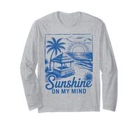 Sunset Beach Bar Palma "Sunshine on My Mind" Retro Surf Maglia a Manica
