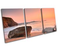 Sunset Beach Beautiful Ocean Waves Canvas Art Picture Print Decorative Photo