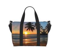 Sunset Beach Borsa a tracolla stampata, adatta per viaggi d'affari, fitness e viaggi.