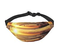 Sunset Beach Marsupio da uomo e da donna, alla moda, borsa a tracolla con tracolla regolabile, impermeabile, per viaggi, escursionismo, sport, nero, taglia unica, Nero , Taglia unica